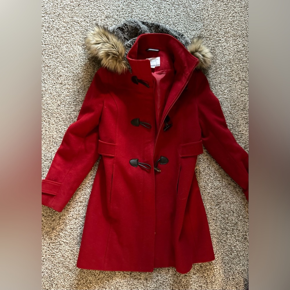 Size Medium Red Nautical toddle coat
